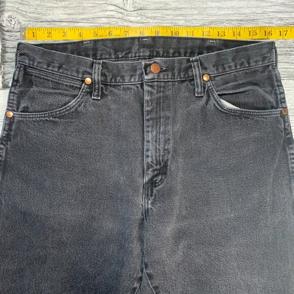 Wrangler Vintage Cowboy Cut Black Slim Fit Bootcut Jeans Denim USA - Picture 8 of 13